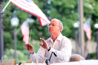 Jack Dusek conducting his first concert with the band, June 2009